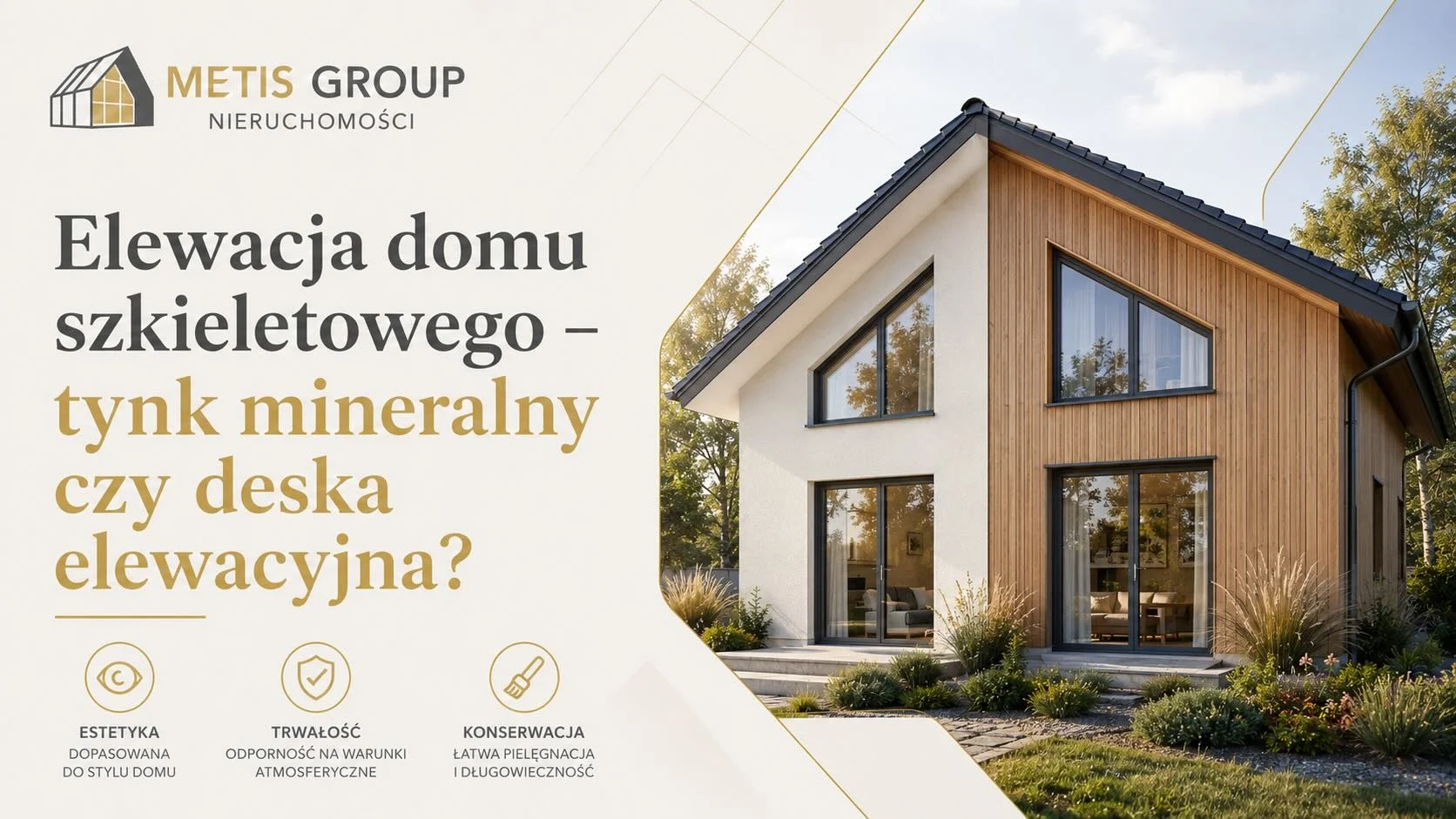Elewacja domu szkieletowego – tynk mineralny czy deska elewacyjna? Wady i zalety obu rozwiązań
